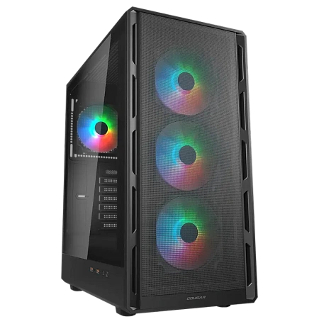 Компьютерный корпус Cougar Airface Pure RGB, Midi-Tower, Без блока питания, Чёрный
