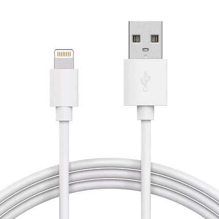 Helmet Cable USB to Lightning Basic 2.1A 1m, White