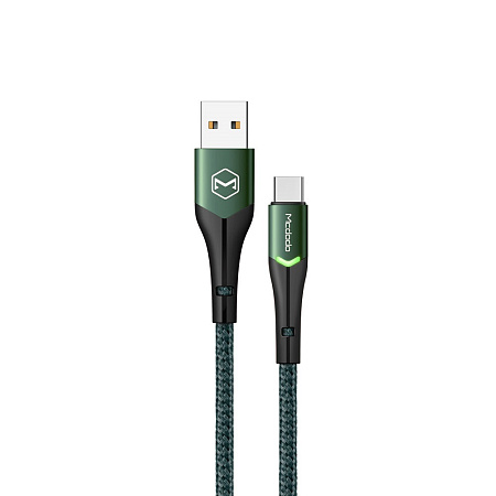 Mcdodo Cable Magnificence Series USB-A to Lightning with Switching LED 1.2m 2.0A, Green
