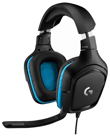 Игровая Гарнитура Logitech G432, Проводной аналоговый, Чёрный/Синий