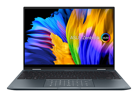 Ноутбук 14" ASUS Zenbook 14 Flip OLED UP5401EA, Pine Grey, Intel Core i5-1135G7, 8Гб/256Гб, Без ОС