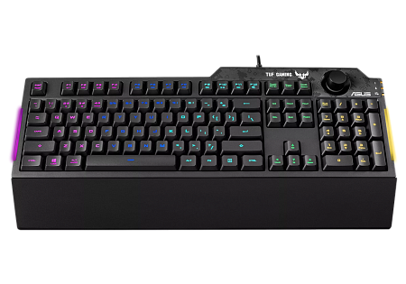 Gaming Keyboard Asus TUF Gaming K1, Mech-Brane, Volume knob, Spill-resistance, 5-zone RGB, Macro Key