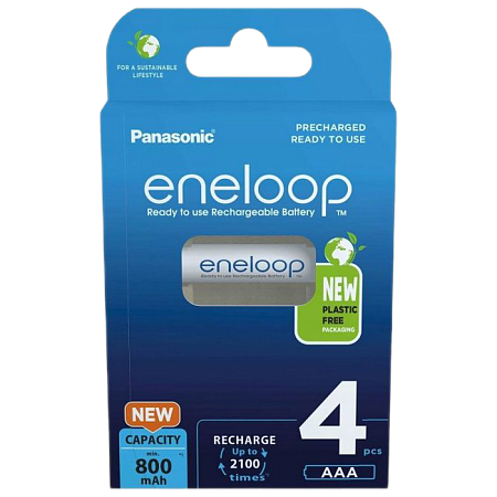  AAA  Eneloop 800mAh, Blister*4, Panasonic, BK-4MCDE/4BE