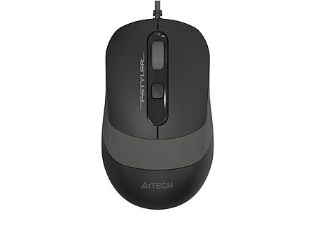 Mouse A4Tech FM10, 800-1600 dpi, 4 buttons, 108g, Ambidextrous, 4-Way Wheel, 1.5m, USB, Black/Grey