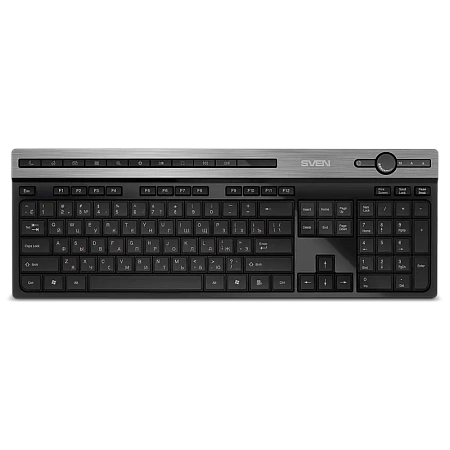 Клавиатура SVEN KB-E5500W, Беспроводное, Чёрный | Серебристый