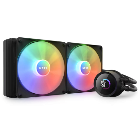 AIO Liquid Cooling NZXT Kraken 280 RGB Black (34.5dB, 90.8CFM, 2x140mm, 500-1500RPM, LCD 1.54", CAM)