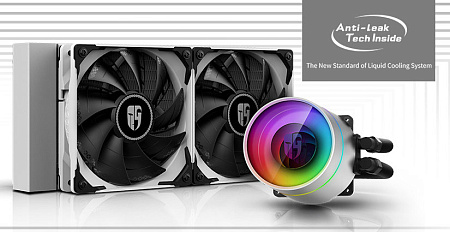 AIO Liquid Cooling Deepcool "CASTLE 240EX WHITE" (≤32.1 dB(A), 64.4 CFM, 2x120mm, RGB LED, 1420g.)
