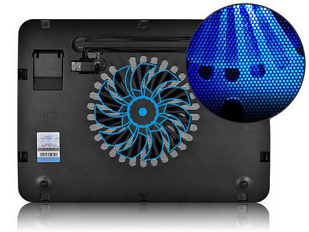 Notebook Cooling Pad Deepcool WIND PAL MINI, up to 15.6', 1x140mm Blue LED,  Adjustable height
