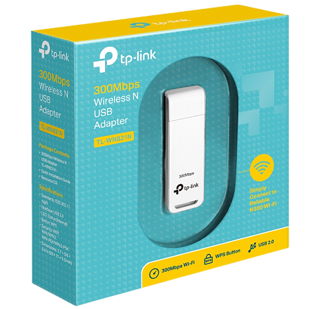 USB2.0 Wi-Fi N LAN Adapter TP-LINK "TL-WN821N", 300Mbps USB2.0 Wi-Fi N LAN Adapter TP-LINK "TL-WN821N", 300Mbps