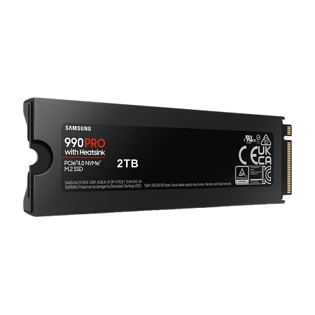 .M.2 NVMe SSD 2.0TB Samsung 990 PRO w/ Heatsink [PCIe 4.0 x4, R/W:7450/6900MB/s, 1.2PB, 3DTLC]