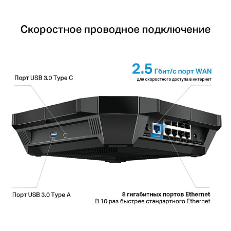 Беспроводной маршрутизатор TP-LINK Archer AX6000, Чёрный Беспроводной маршрутизатор TP-LINK Archer AX6000, Чёрный