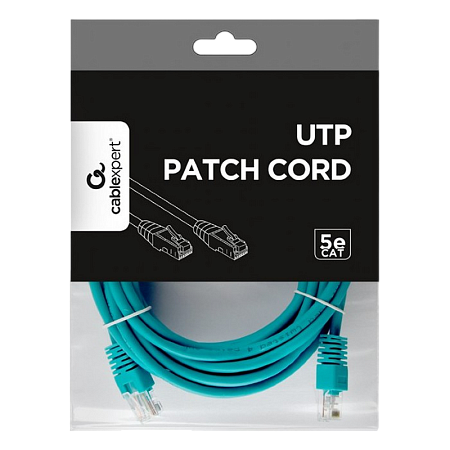  5m, Patch Cord  Green, PP12-5M/G, Cat.5E, Cablexpert, molded strain relief 50u" plugs