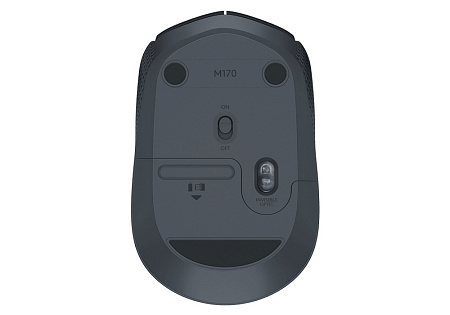 Wireless Mouse Logitech M171, 1000 dpi, 3 buttons, Ambidextrous, 69,3g., 1xAA, 2.4Ghz, Black/Grey