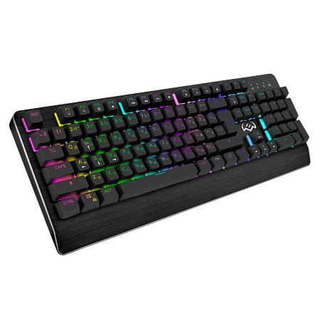 Gaming Keyboard SVEN KB-G9700, Mechanical, Red SW, Metal plate, Anti-Ghosting, RGB, 1.8m, USB, EN/RU Gaming Keyboard SVEN KB-G9700, Mechanical, Red SW, Metal plate, Anti-Ghosting, RGB, 1.8m, USB, EN/RU