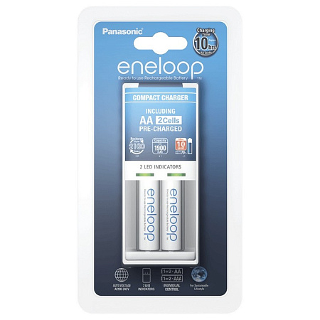 Panasonic "Basic" Charger 2-pos AA/AAA + 2AA 1900mAh, K-KJ50MCC20E