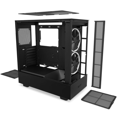 Case ATX NZXT H5 Elite, 2x140mm RGB & 1x120mm, RGB Hub, Front&Side Tempered Glass, Dust Filter, 1xUS