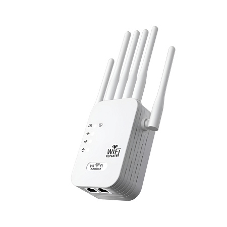 WiFi Repeater Range Extender Dual-Band 1200M (2.4G/5G), White