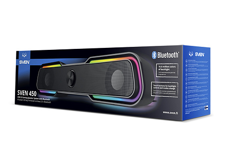 Speakers SVEN "450" Black, 10w, USB power / DC 5V, RGB Light