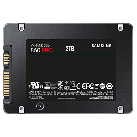 2.5" SATA SSD 2.0TB Samsung 860 PRO "MZ-76P2T0BW" [R/W:560/530MB/s, 100K IOPS, MJX, VNAND 2bit MLC]