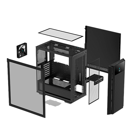 Case ATX Deepcool CH510 Mesh Digital, w/o PSU, 1x120mm, USB-C, USB 3.0, Tempered Glass, Digital disp