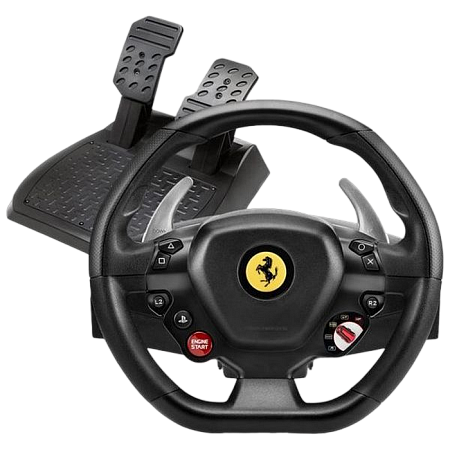Wheel Thrustmaster T80 Ferrari 488 GTB Edition,11", 240 degree, 11 buttons, D-pad, 2-pedal pedal set
