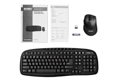 Клавиатура и мышь SVEN KB-C3600W, Беспроводное, Чёрный