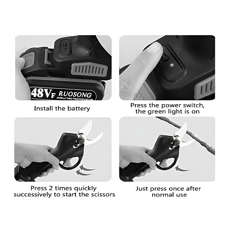 Cordless Pruning Shears 48V, Black
