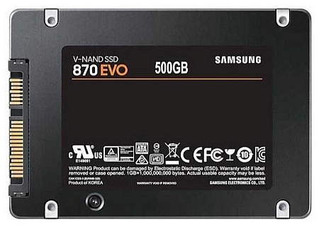 Накопитель SSD Samsung 870 EVO  MZ-77E500, 500Гб, MZ-77E500BW