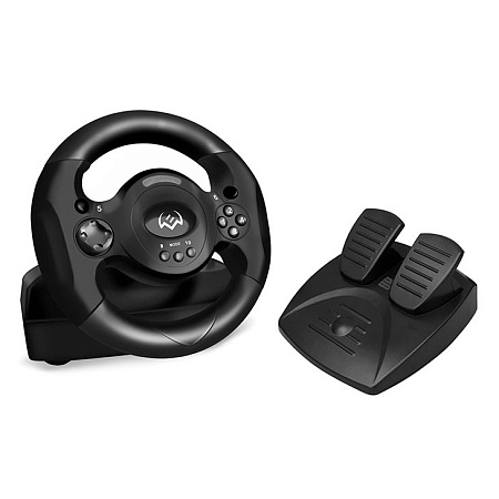Wheel  SVEN GC-W300, 9", 180 degree, Pedals,  2-axis, 10 buttons, Vibration feedback, Fan, USB