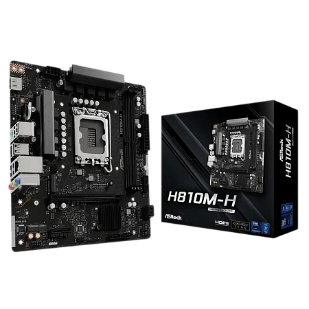 Материнская плата ASRock H810M-H, LGA1851, Intel H810, Micro-ATX,процессоры ,оперативная память, ssd, M2, hdd, кейсы