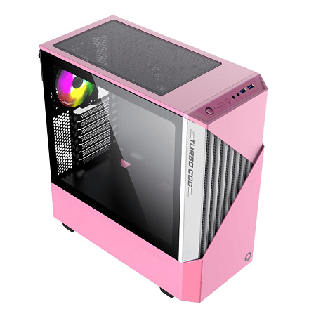 Case ATX GAMEMAX Contac COC, w/o PSU, 0.8mm, 1x120 & 1x140mm ARGB fans, ARGB+PWM Hub, Front Mesh, TG