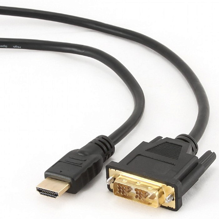 Cable HDMI to DVI  7.5m Cablexpert, male-male, GOLD, 18+1pin single-link, CC-HDMI-DVI-7.5MC