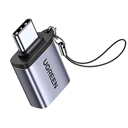 UGREEN Adapter USB-C to Female USB-A 3.0 with Lanyard | US270, Space Gray