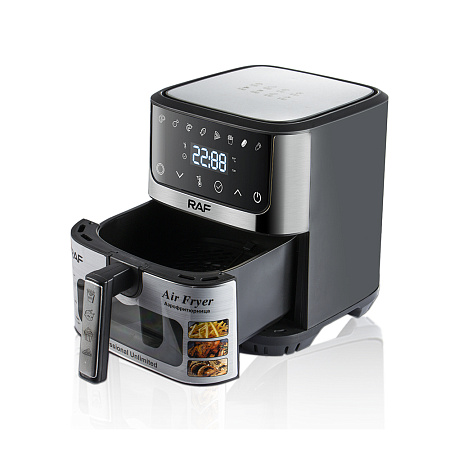Raf Air Fryer R.5350, Transparent Window, 7L,1600W, Black Raf Air Fryer R.5350, Transparent Window, 7L,1600W, Black