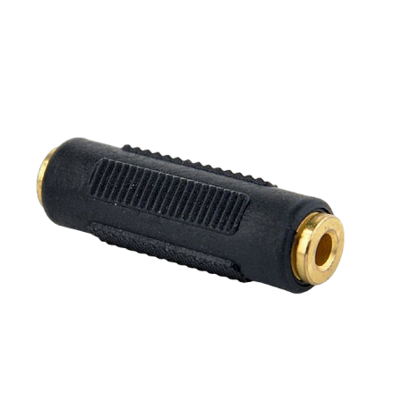 Аудио адаптер Cablexpert A-3.5FF-01, 3.5mm 3-pin (F) - 3.5mm 3-pin (F), Чёрный