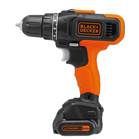 Drill/Driver Black+Decker (BCD7122CK-RU) 10.8V Li-Ion 2x1.5 Ah + Kitbox, 2 Speed 0-1400 rpm, LED, 26