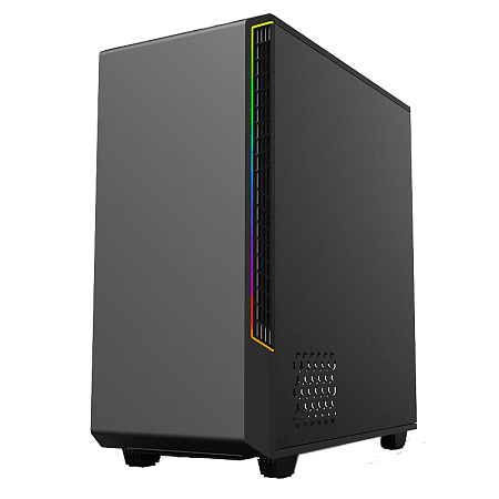 Case ATX GAMEMAX Panda, w/o PSU, 0.8/0.6mm, 1x120mm ARGB fan, 3xARGB LED strip, PWM/Rainbow HUB, Tem