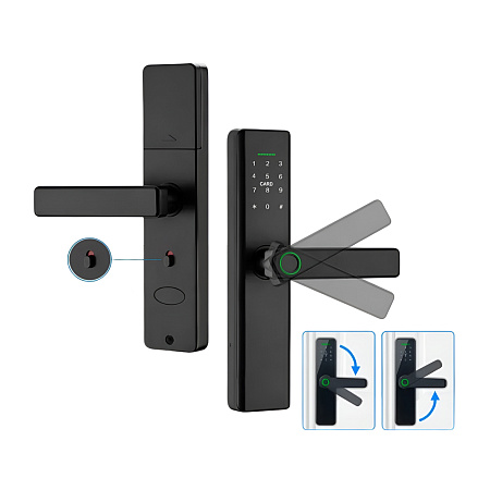 Smart Lock with Fingerprint Outdoor, Password. Tuya APP G518, Black Smart Lock with Fingerprint Outdoor, Password. Tuya APP G518, Black