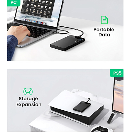 UGREEN US221 2.5" SATA HDD / SSD Enclosure 6Gbps USB-C