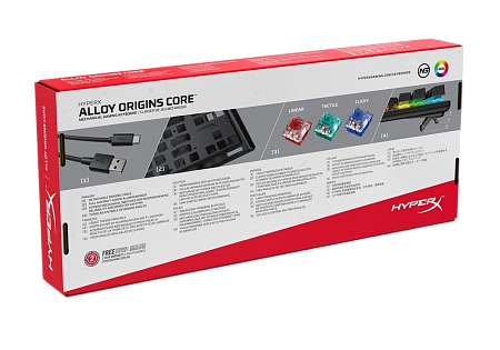 Клавиатура HyperX Alloy Origins Core, Проводное, Чёрный