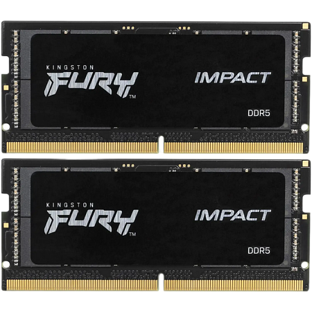 16GB DDR5-4800MHz SODIMM Kingston FURY Impact (Kit of 2x8GB) (KF548S38IBK2-16), CL38, 1.1V, Black