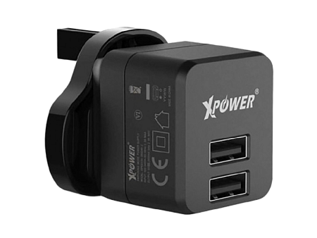 Зарядное устройство Xpower Charger + Type-C Cable, 2USB, 2.4A, Чёрный