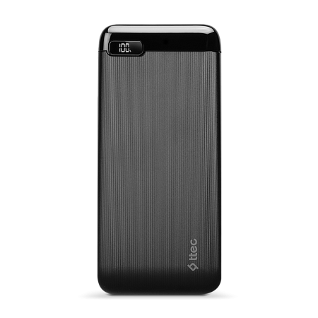 ttec Powerbank 20.000 mAh LCD Power Slim, Black