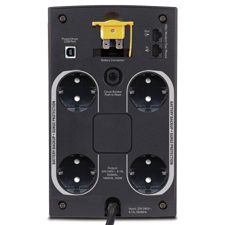 APC Back-UPS BX1400U-GR 1400VA/700W, 230V, AVR, USB, RJ-45, 4*Schuko Sockets