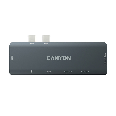 Docking Station Canyon DS-5B for MacBook, 7-in-1, USB3.0, USB-C, USB2.0, 2xHDMI, SD, MicroSD, PD 100