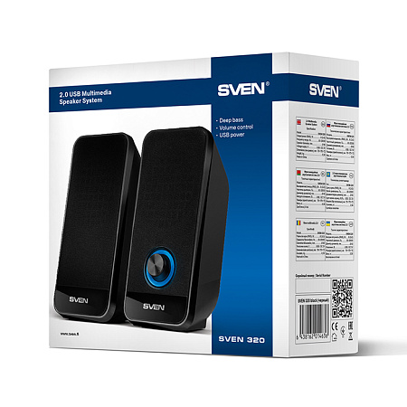Speakers SVEN "320" Black, 6w, Power: USB / DC 5V