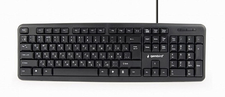 Keyboard Gembird KB-U-103, Standard, Full size, Silent, 1.5m, USB, EN/RU, Black Keyboard Gembird KB-U-103, Standard, Full size, Silent, 1.5m, USB, EN/RU, Black