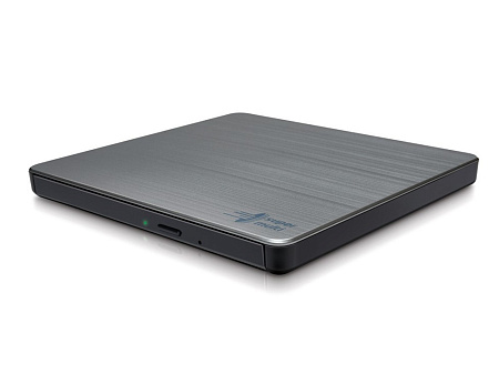 External Portable Slim 8x DVD-RW Drive Hitachi-LG Data Storage "GP60NB60", Silver, (USB2.0), Retail