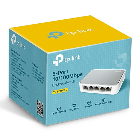 .5-port 10/100Mbps Desktop Switch  TP-LINK "TL-SF1005D", Plastic Case