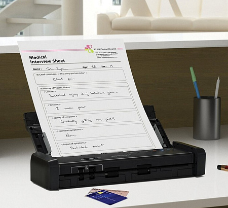 Мобильный Сканер Epson B11B241401, A4, Чёрный